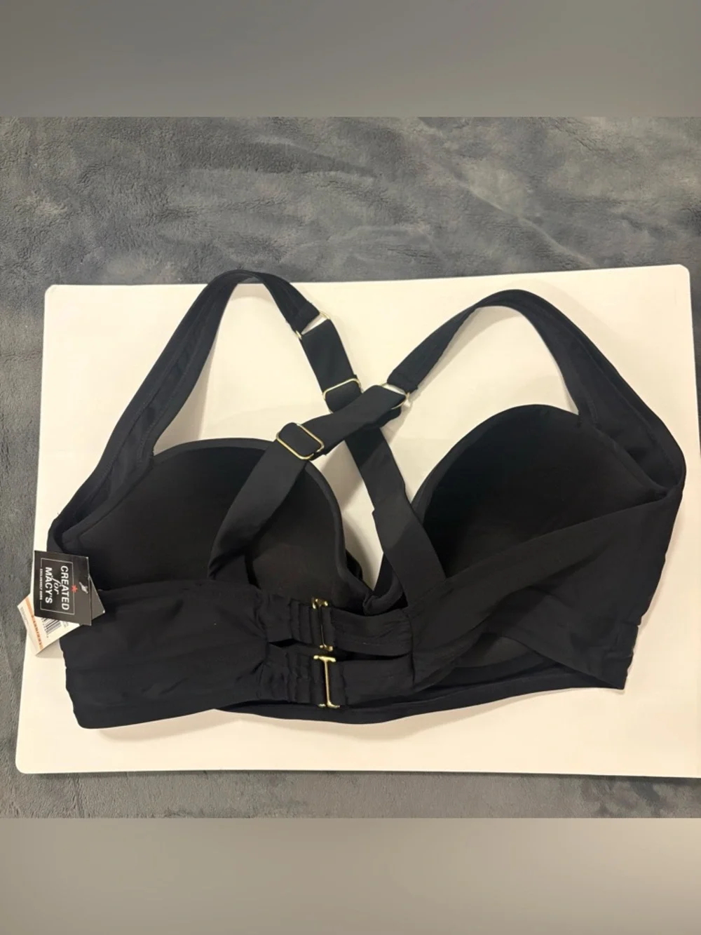 California Waves Plus Underwire Molded Cup Bikini Top Women 2X 20/22 Black
